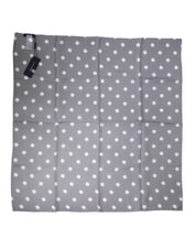 Dolce & Gabbana Blue Polka Dot Silk Square Foulard 91.5cm x 89.5cm Scarf