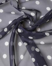 Blue Polka Dot Silk Square Foulard 91.5cm x 89.5cm Scarf