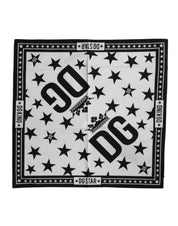 Dolce & Gabbana White DG Crown Print Square Foulard 52cm x 50.5cm Scarf
