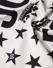 White DG Crown Print Square Foulard 52cm x 50.5cm Scarf