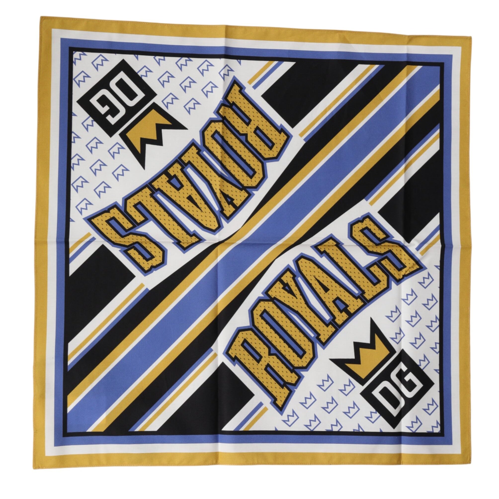 Dolce & Gabbana Multicolor DG Royals Square Foulard Men 50cm x 50cm Scarf Dolce & Gabbana