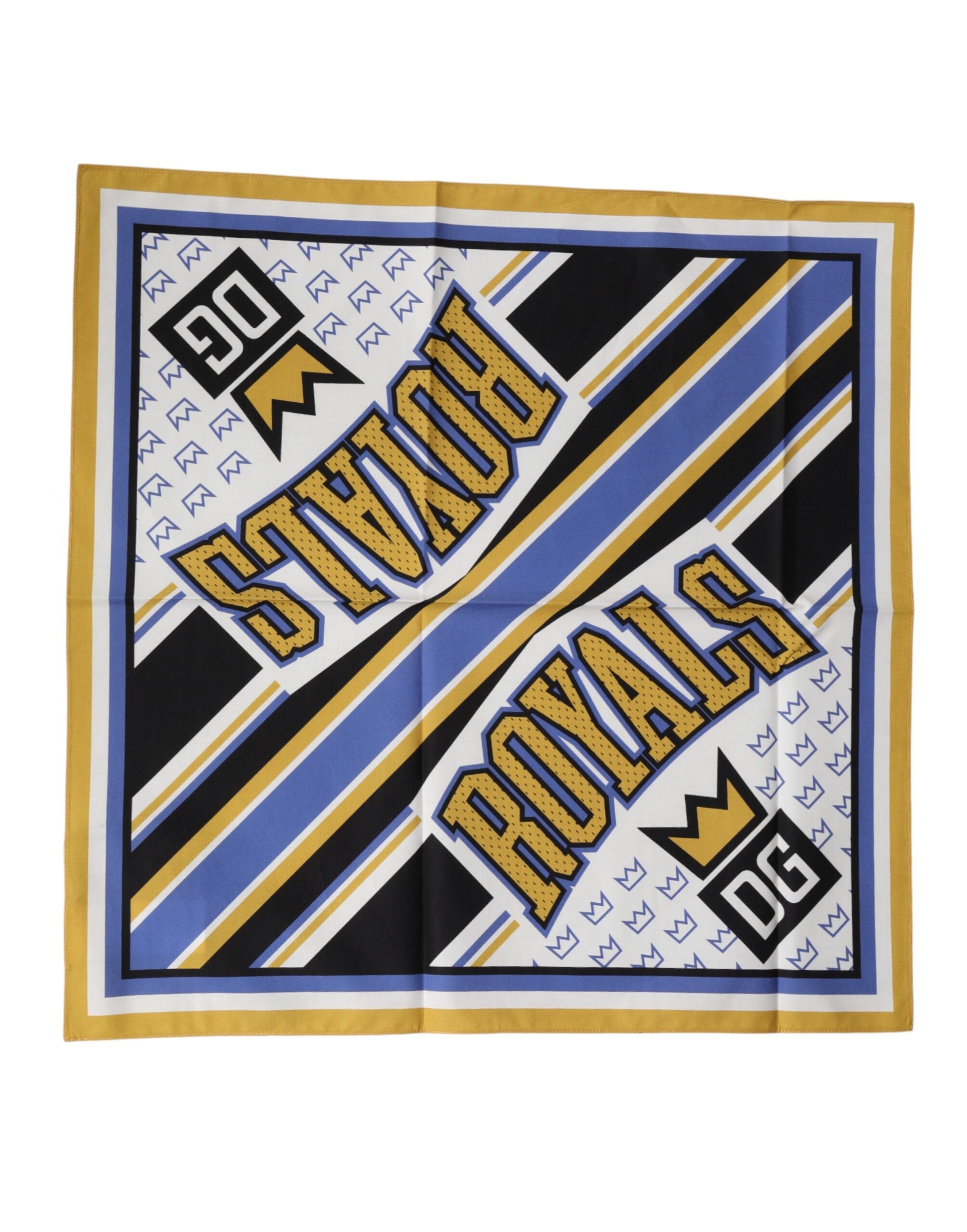 Dolce & Gabbana Multicolor DG Royals Square Foulard Men 50cm x 50cm Scarf Dolce & Gabbana
