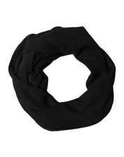 Dolce & Gabbana Black Wool Knit Neck Wrap Shawl Men Scarf
