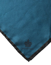 Blue Silk Square Pocket Handkerchief Scarf