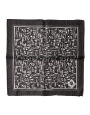 Dolce & Gabbana Brown Jazz Club Square Handkerchief Men 32cm x 31cm Scarf