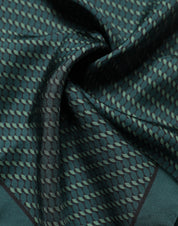 Dark Green Silk Patterned Handkerchief 32cm x 31cm Scarf