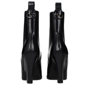 Black Leather Ankle Boots