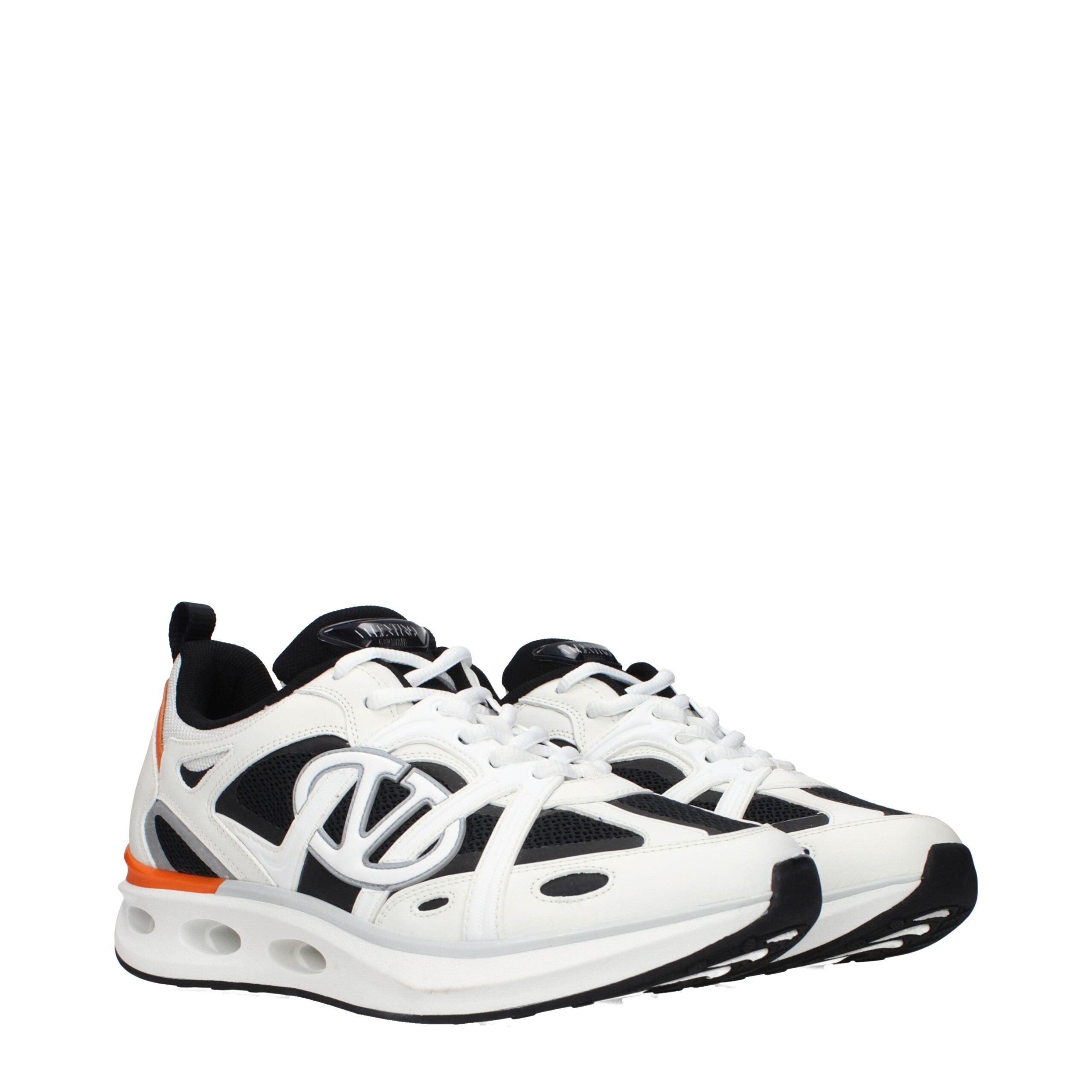 White Fabric Athletic Sneakers