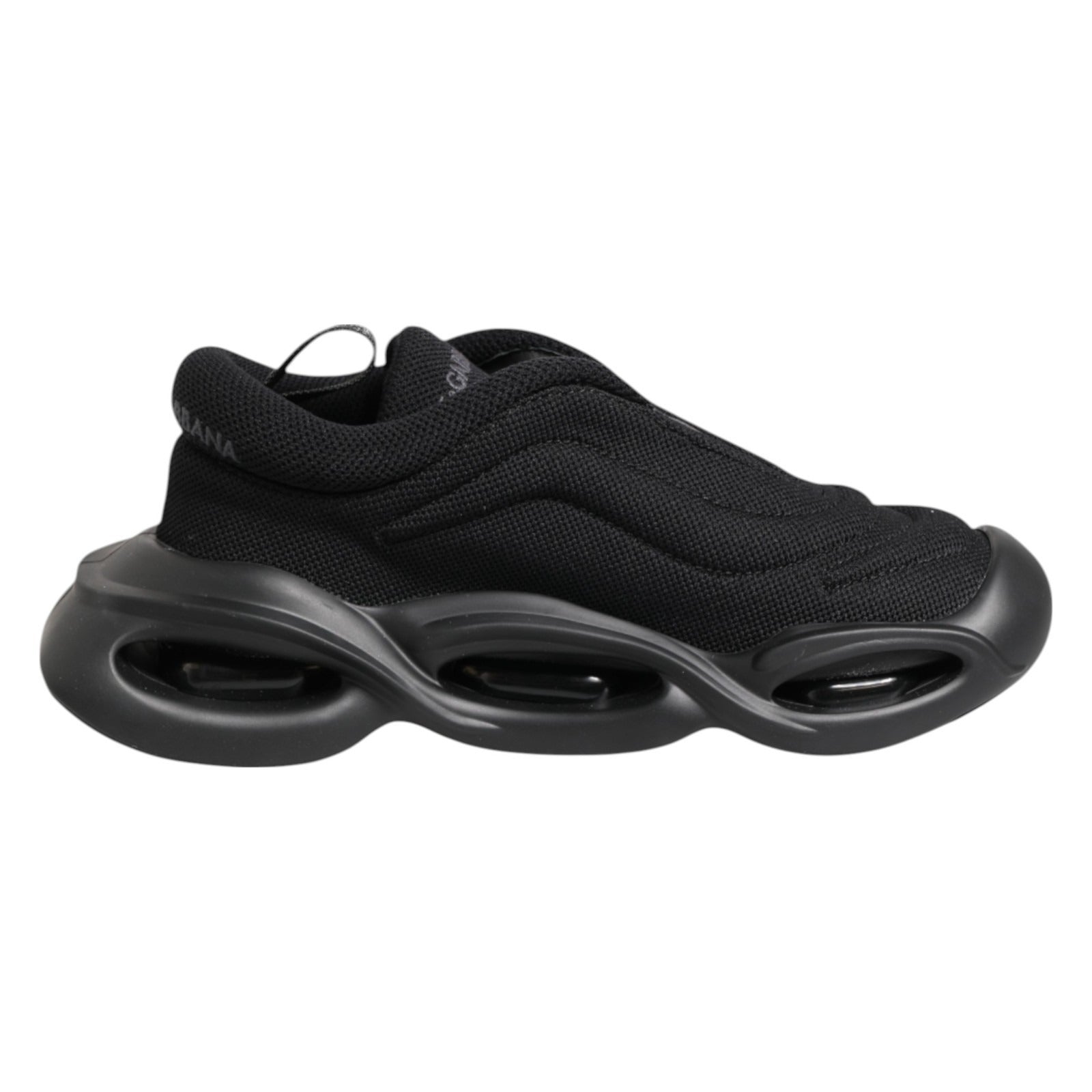 Dolce & Gabbana Black Slip On Low Top Wave Sneakers Shoes Dolce & Gabbana