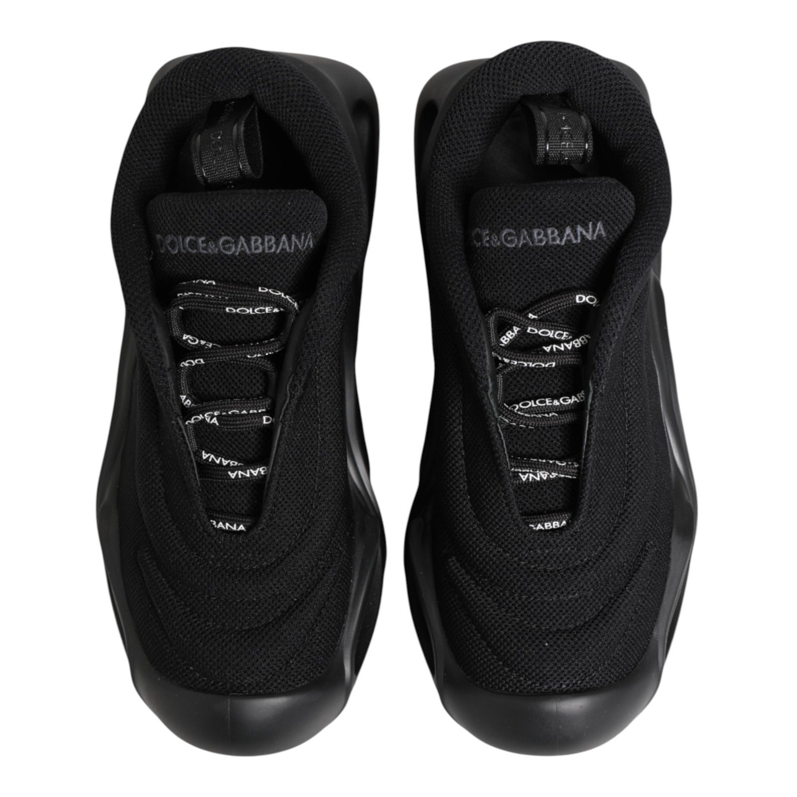 Dolce & Gabbana Black Slip On Low Top Wave Sneakers Shoes Dolce & Gabbana