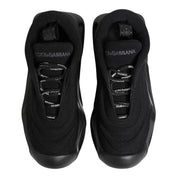Dolce & Gabbana Black Slip On Low Top Wave Sneakers Shoes Dolce & Gabbana