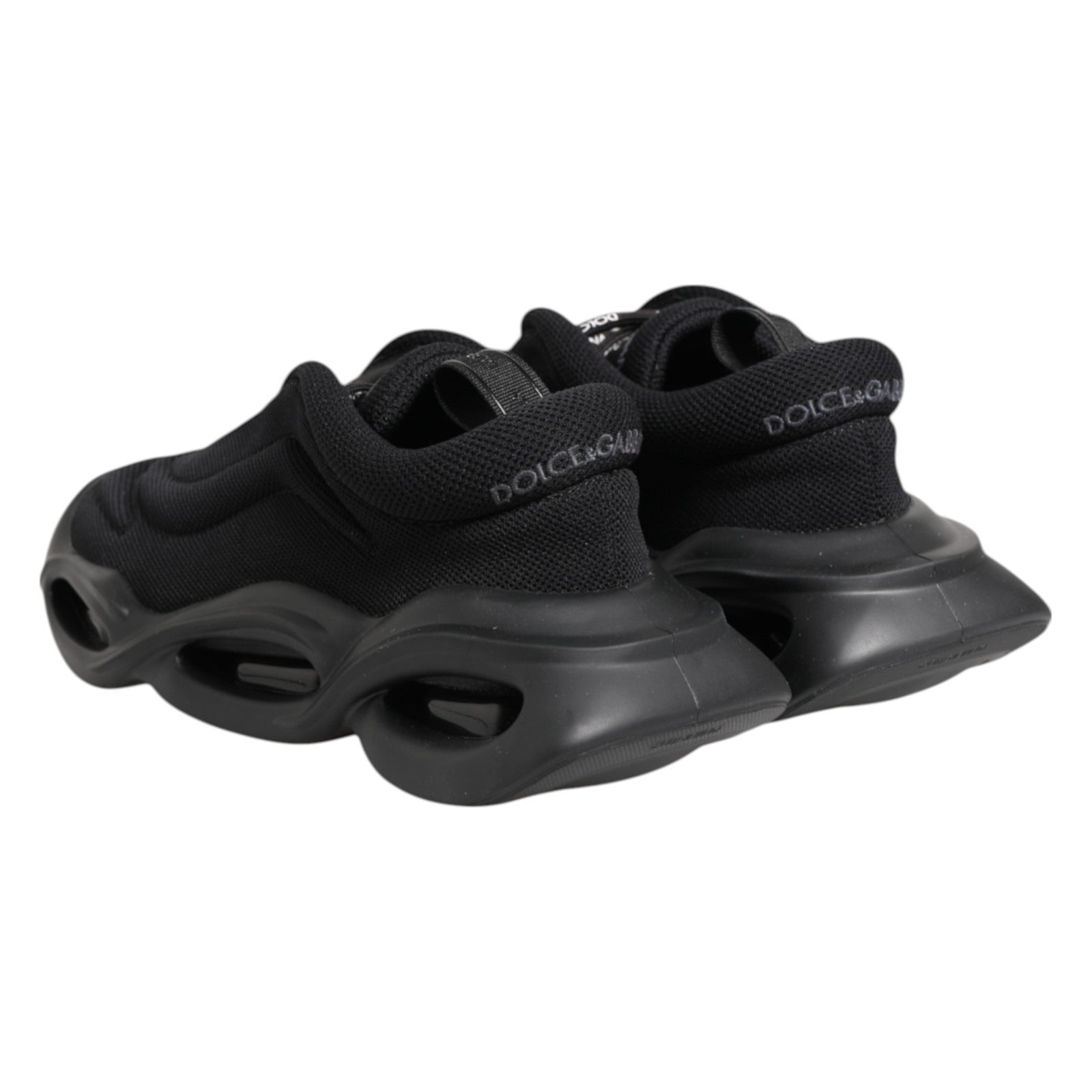 Dolce & Gabbana Black Slip On Low Top Wave Sneakers Shoes Dolce & Gabbana