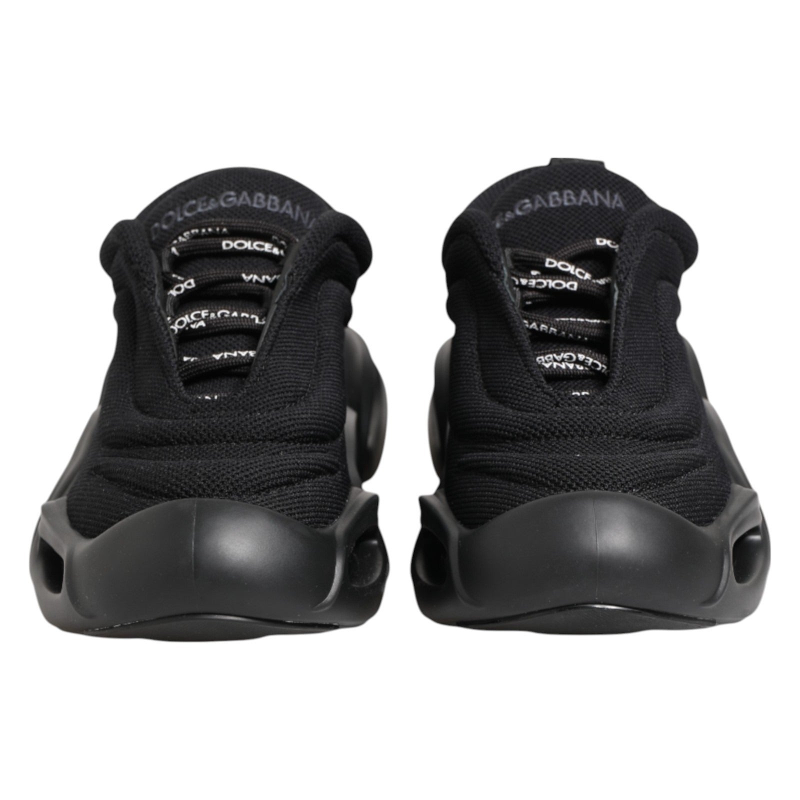 Dolce & Gabbana Black Slip On Low Top Wave Sneakers Shoes Dolce & Gabbana