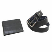 IDK994 Set uomo cintura e portafoglio Armata di Mare Nero 0000000226