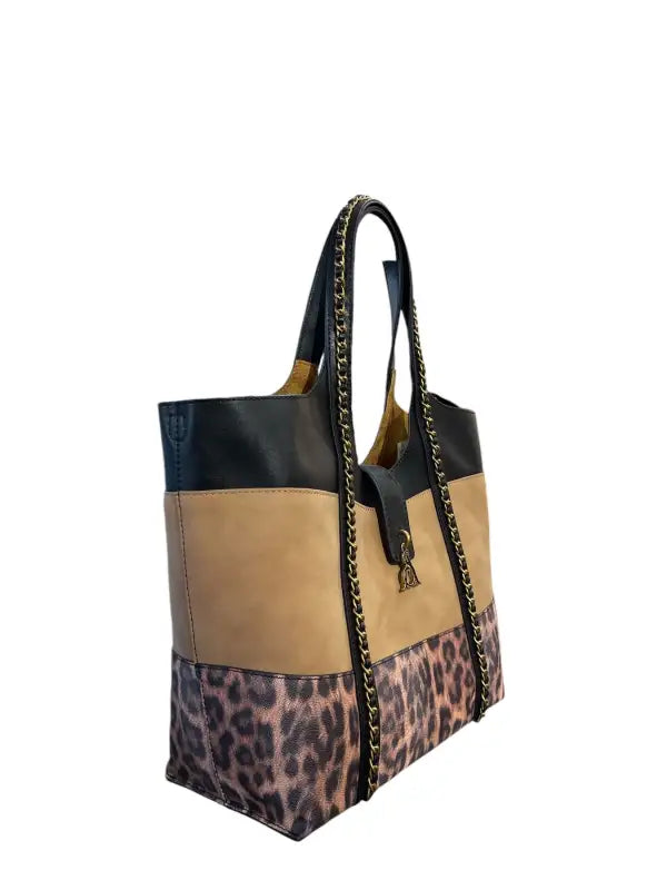 Borsa a mano Constance - Beige/Nero/Leopoardato / Taglia Unica - Borsa