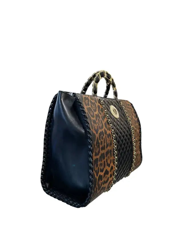 Borsa a mano Mylene - Beige/Nero/Leopoardato / Taglia Unica - Borsa