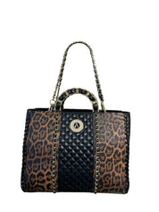 Borsa a mano Mylene - Beige/Nero/Leopoardato / Taglia Unica - Borsa