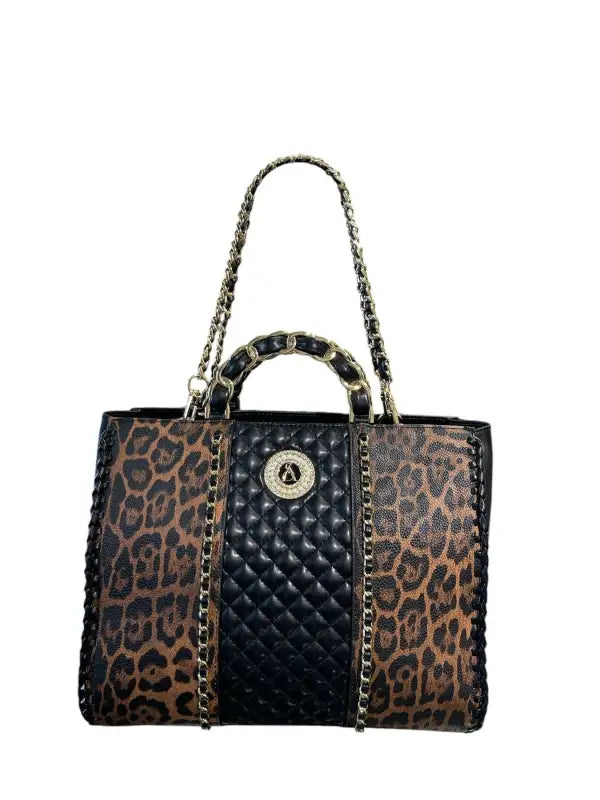 Borsa a mano Mylene - Beige/Nero/Leopoardato / Taglia Unica - Borsa