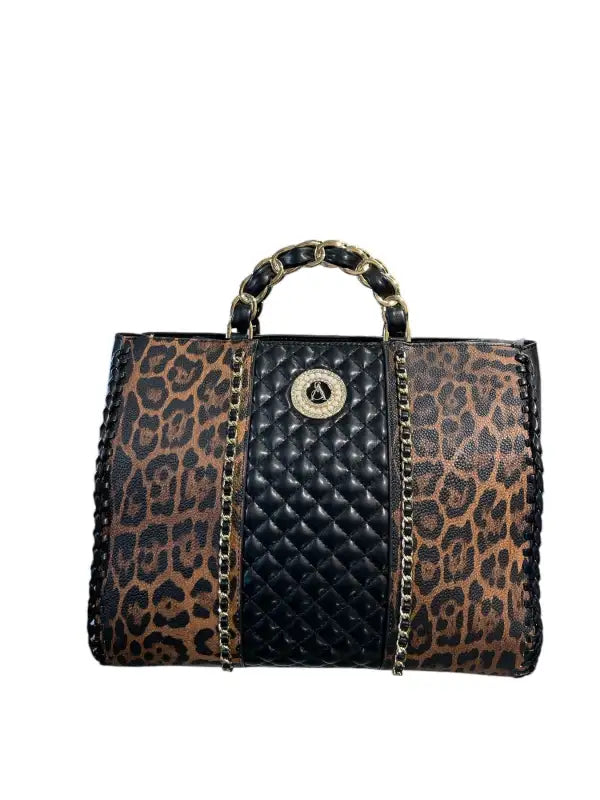 Borsa a mano Mylene - Beige/Nero/Leopoardato / Taglia Unica - Borsa