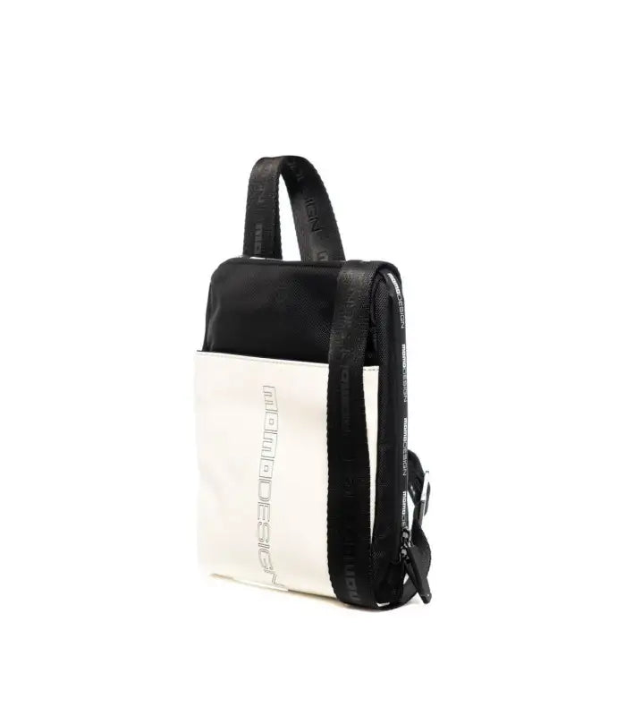 Borsa Uomo a Tracolla Messenger Momodesign - Bianco/Nero / Taglia Unica - borse a tracolla