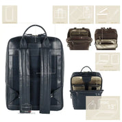 BORSA ZAINO PELLE 2MM FABIANA ACCIAIO
