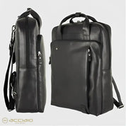 BORSA ZAINO PELLE 2MM FABIANA ACCIAIO