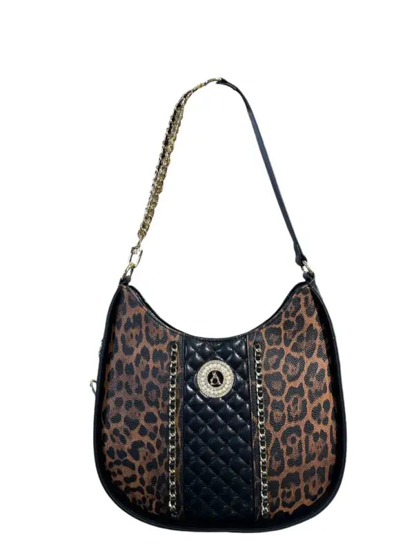 Hobo Roxane Beige Nero Leopoardato Taglia Unica