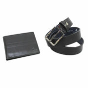 IDK994 Set uomo cintura e portafoglio Armata di Mare Nero 0000000226 - UNICA / Nero - Set uomo cintura e portafoglio