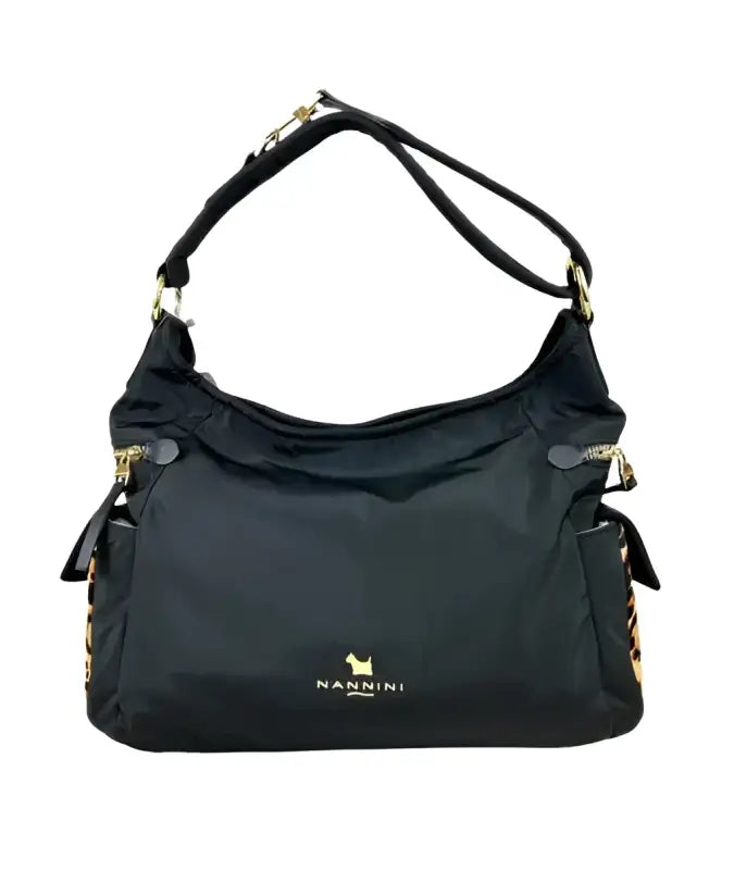 Sacca Aliza Donna Nannini 18360a Nero/Leopardato - Nero / Taglia Unica - borse a sacco