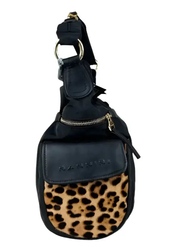 Sacca Aliza Donna Nannini 18360a Nero/Leopardato - Nero / Taglia Unica - borse a sacco