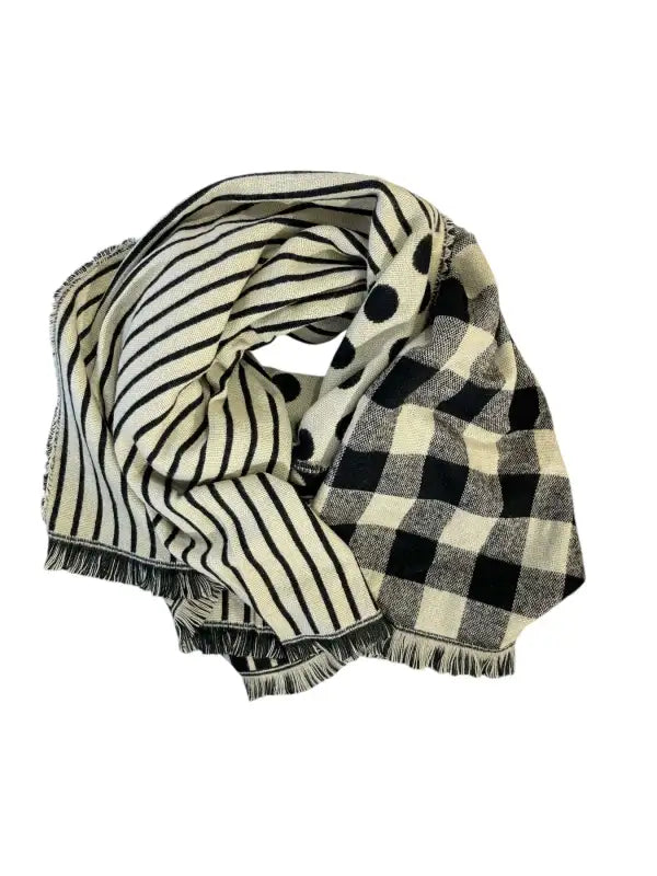 Sciarpa Mixed Wool - Nero/Beige / Taglia Unica - Sciarpe