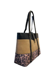 Shopping Mathilde - Beige/Nero/Leopoardato / Taglia Unica - BorsaBorsa a mano