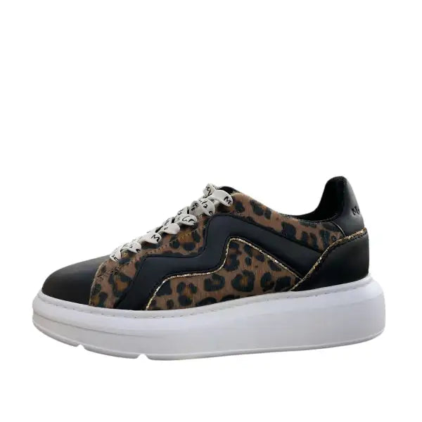 Sneakers Donna Beige Nero Leopoardato