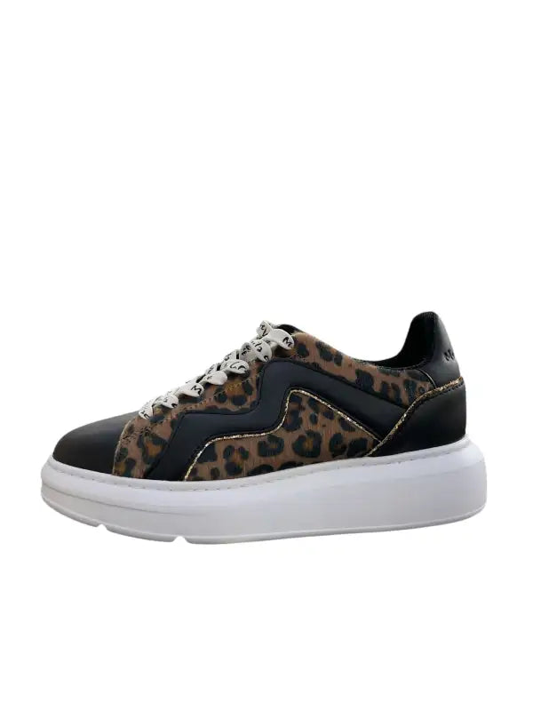 Sneakers Donna Beige Nero Leopoardato